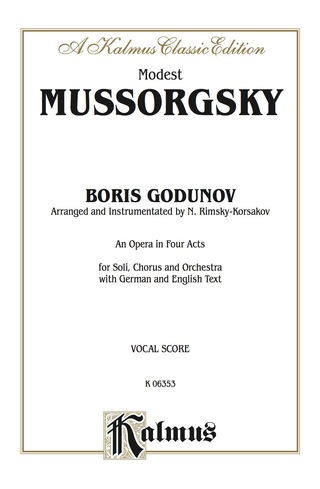 Cover image: Boris Godunov - An Opera in Four Acts: For Solo, Chorus/Choir and Orchestra with German and English Text (Vocal Score) 1st edition 9780769246390