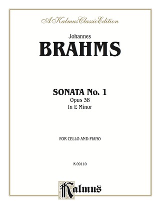 Cover image: Sonata No. 1 in E Minor, Opus 38: For Cello and Piano 1st edition 9780711980105
