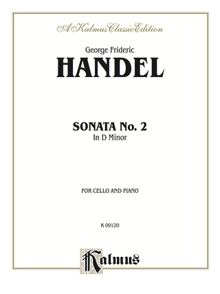 Cover image: Sonata No. 2 in D Minor: For Cello and Piano 1st edition 9780769295152