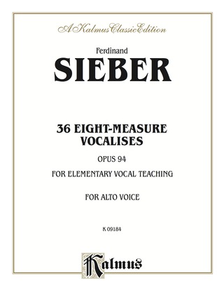 Cover image: 36 Eight-Measure Vocalises for Elementary Teaching, Opus 94: For Alto Voice 1st edition 9780769254425