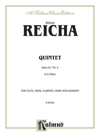 Cover image: Quintet in D Minor, Opus 91, No. 4: For Flute, Oboe, Clarinet in C, Horn and Bassoon 1st edition 9780757919695