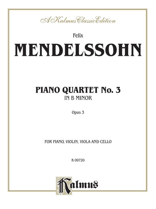 Cover image: Piano Quartets No. 3 in B Minor, Opus 3: For Piano, Violin, Viola and Cello 1st edition 9780757913617