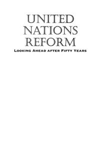 Cover image: United Nations Reform 9780888669537
