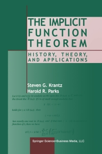 Imagen de portada: The Implicit Function Theorem 9780817642853