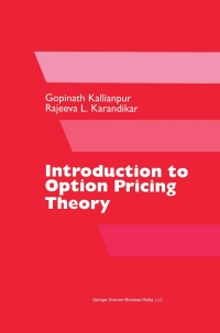 Cover image: Introduction to Option Pricing Theory 9780817641085