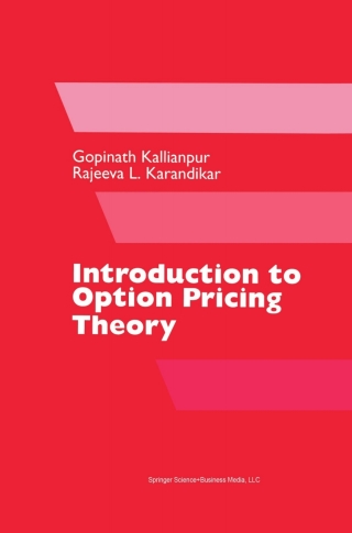 Cover image: Introduction to Option Pricing Theory 9780817641085