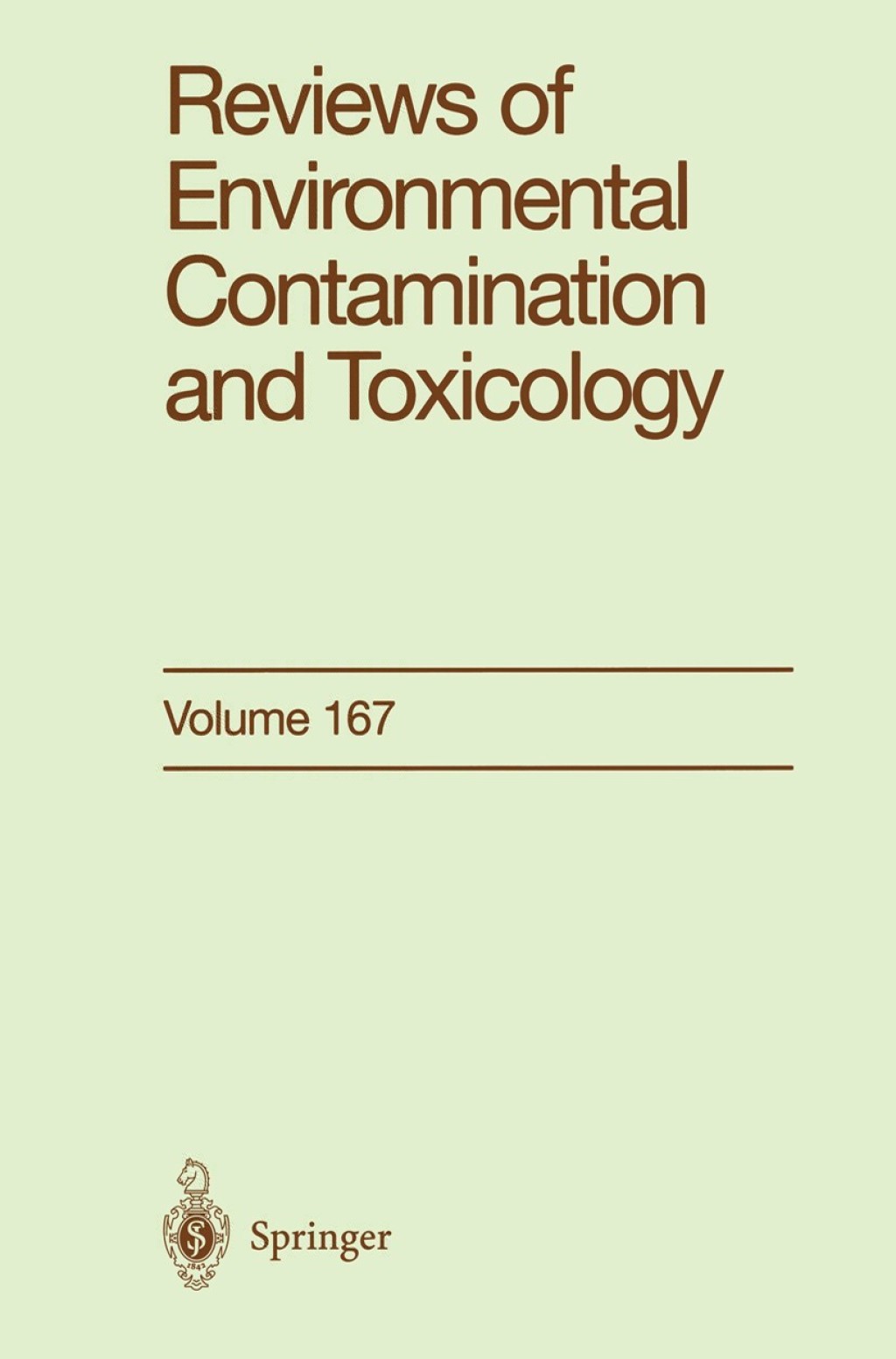 Reviews of Environmental Contamination and Toxicology Continuation of Residue Reviews