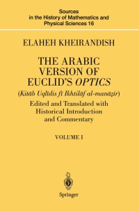 Cover image: The Arabic Version of Euclid’s Optics 9781461271505