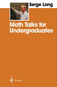 Imagen de portada: Math Talks for Undergraduates 9780387987491