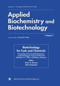 Imagen de portada: Twentieth Symposium on Biotechnology for Fuels and Chemicals 1st edition 9781461216049