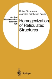 Imagen de portada: Homogenization of Reticulated Structures 9780387986340