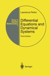 Cover image: Differential Equations and Dynamical Systems 3rd edition 9781461265269