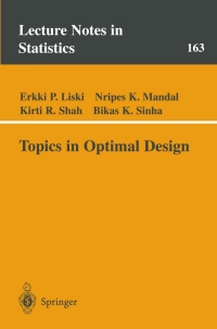 Cover image: Topics in Optimal Design 9780387953489