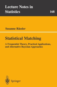 Cover image: Statistical Matching 9780387955162