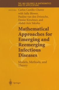 Cover image: Mathematical Approaches for Emerging and Reemerging Infectious Diseases: Models, Methods, and Theory 1st edition 9780387953557