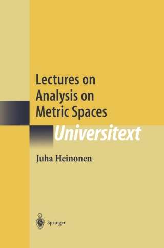 Cover image: Lectures on Analysis on Metric Spaces 9781461265252