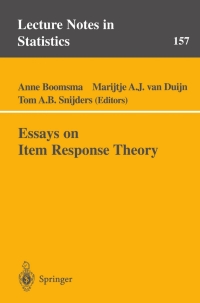 Imagen de portada: Essays on Item Response Theory 1st edition 9780387951478