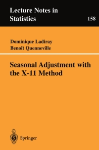 Titelbild: Seasonal Adjustment with the X-11 Method 9780387951713