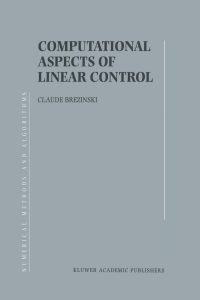 Omslagafbeelding: Computational Aspects of Linear Control 9781402007118