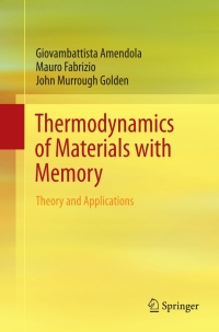 Cover image: Thermodynamics of Materials with Memory 9781461416913