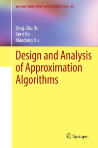 Imagen de portada: Design and Analysis of Approximation Algorithms 9781461417002