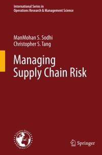 Imagen de portada: Managing Supply Chain Risk 9781461432371