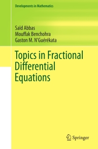 Cover image: Topics in Fractional Differential Equations 9781461440352