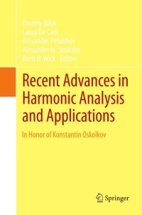 Imagen de portada: Recent Advances in Harmonic Analysis and Applications 9781461445647