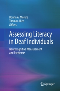 Cover image: Assessing Literacy in Deaf Individuals 9781461452683