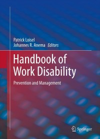 Imagen de portada: Handbook of Work Disability 9781461462132