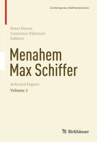 Cover image: Menahem Max Schiffer: Selected Papers Volume 2 9781461479482