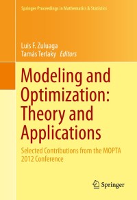 Imagen de portada: Modeling and Optimization: Theory and Applications 9781461489863