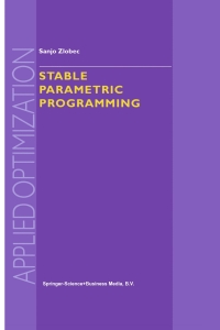 صورة الغلاف: Stable Parametric Programming 9781461348856