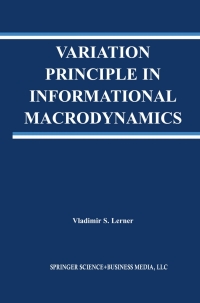 Titelbild: Variation Principle in Informational Macrodynamics 9781402074653