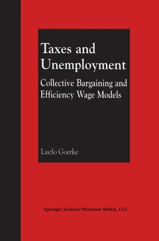 Cover image: Taxes and Unemployment 9780792374404