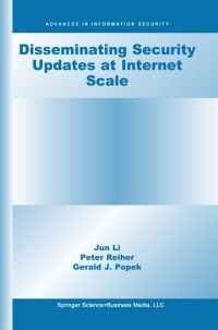 Imagen de portada: Disseminating Security Updates at Internet Scale 9781402073052