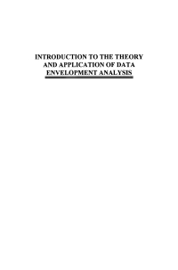 Imagen de portada: Introduction to the Theory and Application of Data Envelopment Analysis 9780792374299