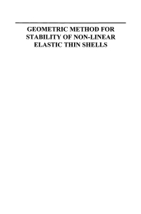 Cover image: Geometric Method for Stability of Non-Linear Elastic Thin Shells 9780792375241