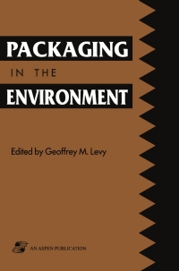 Cover image: Packaging in the Environment 1st edition 9780834213470