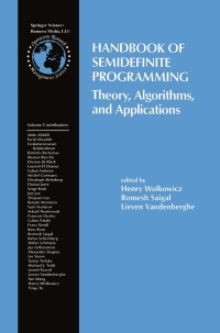 Cover image: Handbook of Semidefinite Programming 1st edition 9781461543817