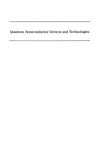 Cover image: Quantum Semiconductor Devices and Technologies 1st edition 9780792377481