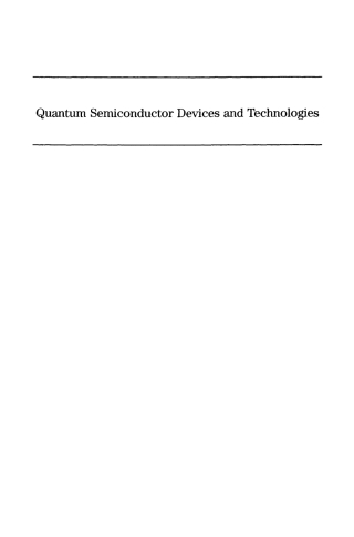 Immagine di copertina: Quantum Semiconductor Devices and Technologies 1st edition 9780792377481