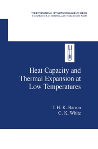 Imagen de portada: Heat Capacity and Thermal Expansion at Low Temperatures 9780306461989