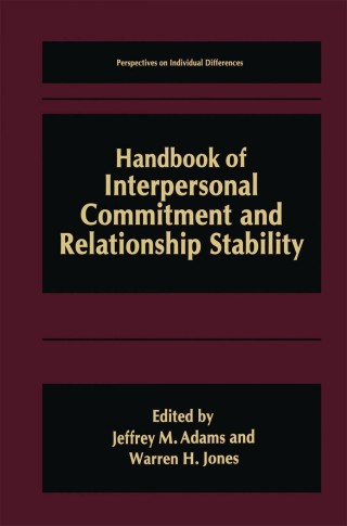 Imagen de portada: Handbook of Interpersonal Commitment and Relationship Stability 1st edition 9780306461484