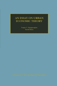 Cover image: An Essay on Urban Economic Theory 9781461372455