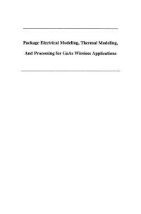 Titelbild: Package Electrical Modeling, Thermal Modeling, and Processing for GaAs Wireless Applications 9780792383642