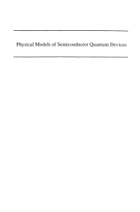 Cover image: Physical Models of Semiconductor Quantum Devices 9780792384571