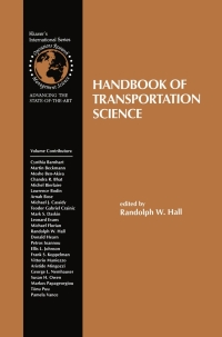 Imagen de portada: Handbook of Transportation Science 1st edition 9781461373704