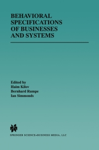 Omslagafbeelding: Behavioral Specifications of Businesses and Systems 1st edition 9780792386292