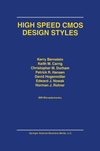 Cover image: High Speed CMOS Design Styles 9780792382201